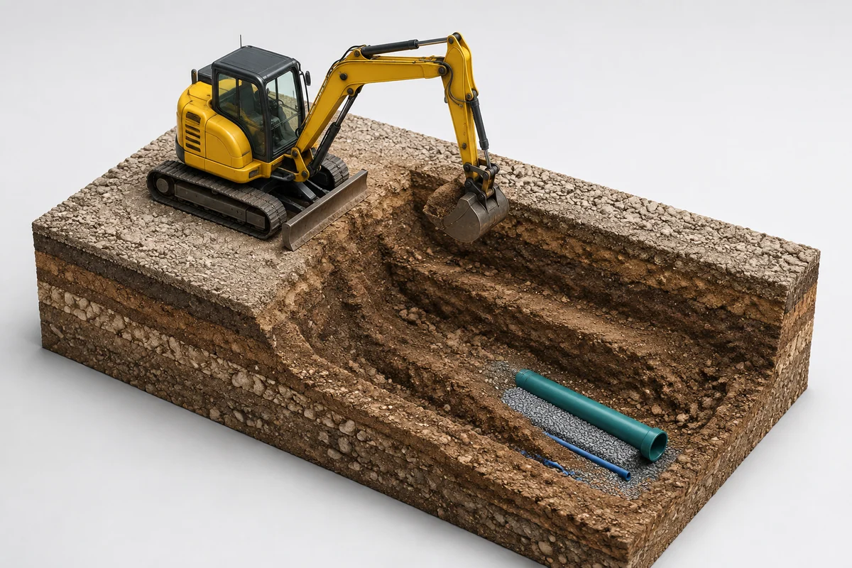 Kazı İşleri için temsili 3D uygulama görseli